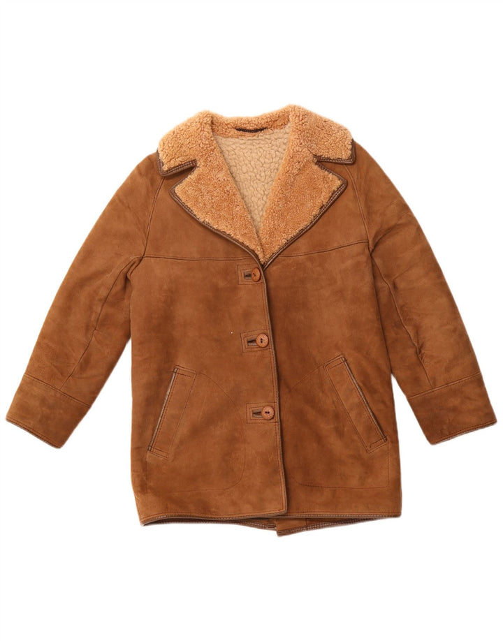 Casaco feminino HEA TONA Shearling UK 14 acrílico marrom médio