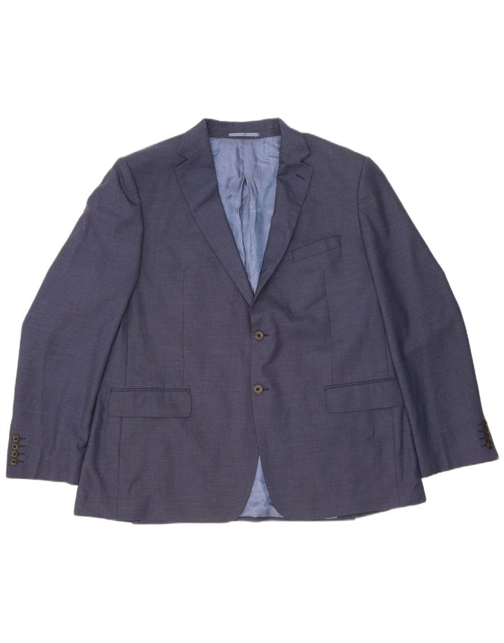 Jaqueta blazer masculina de ajuste regular de 2 botões Marks & Spencer Reino Unido 48 2XL azul marinho