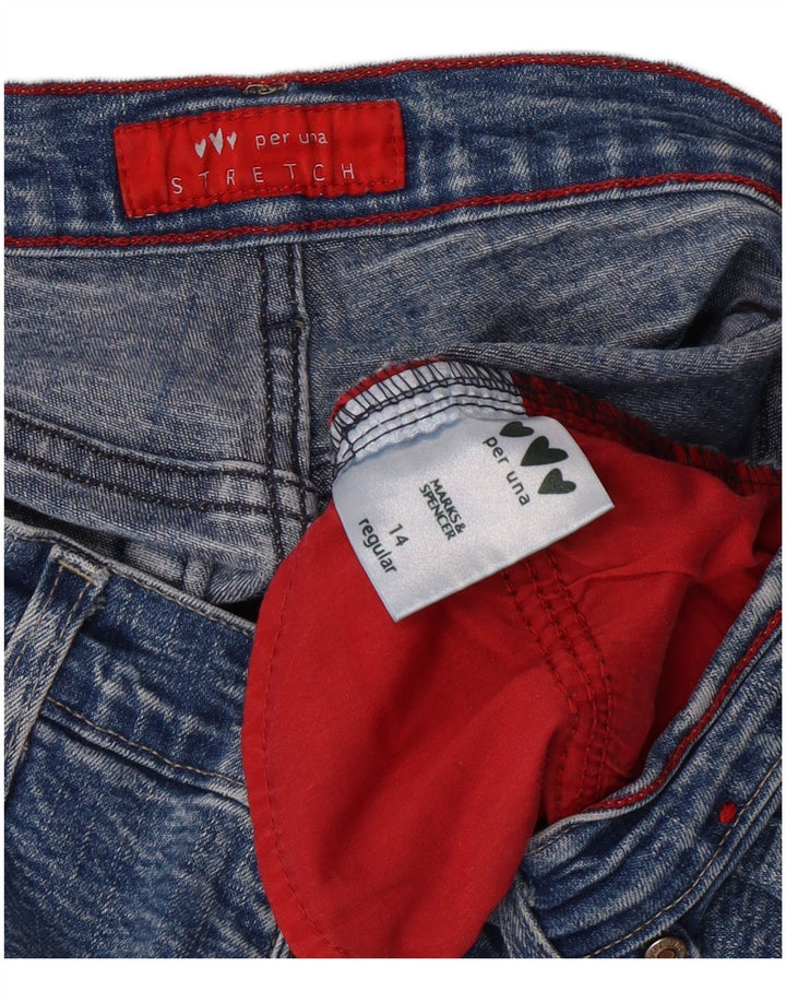 PER UNA Jeans Bootcut Feminino Reino Unido 14 Médio W30 L30 Azul Algodão