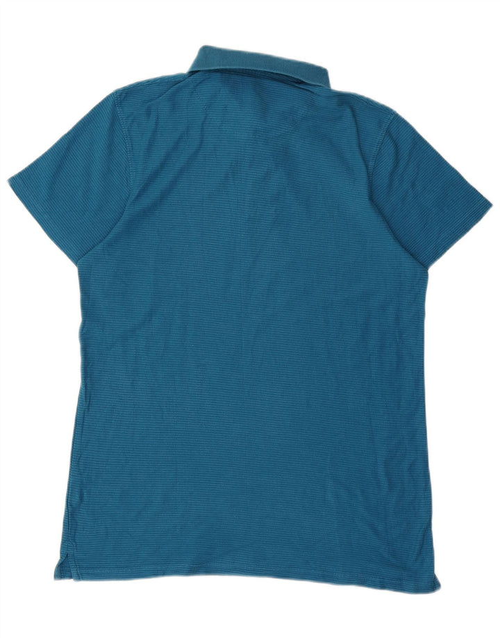 Camisa polo masculina Mountain Warehouse de algodão listrado azul médio