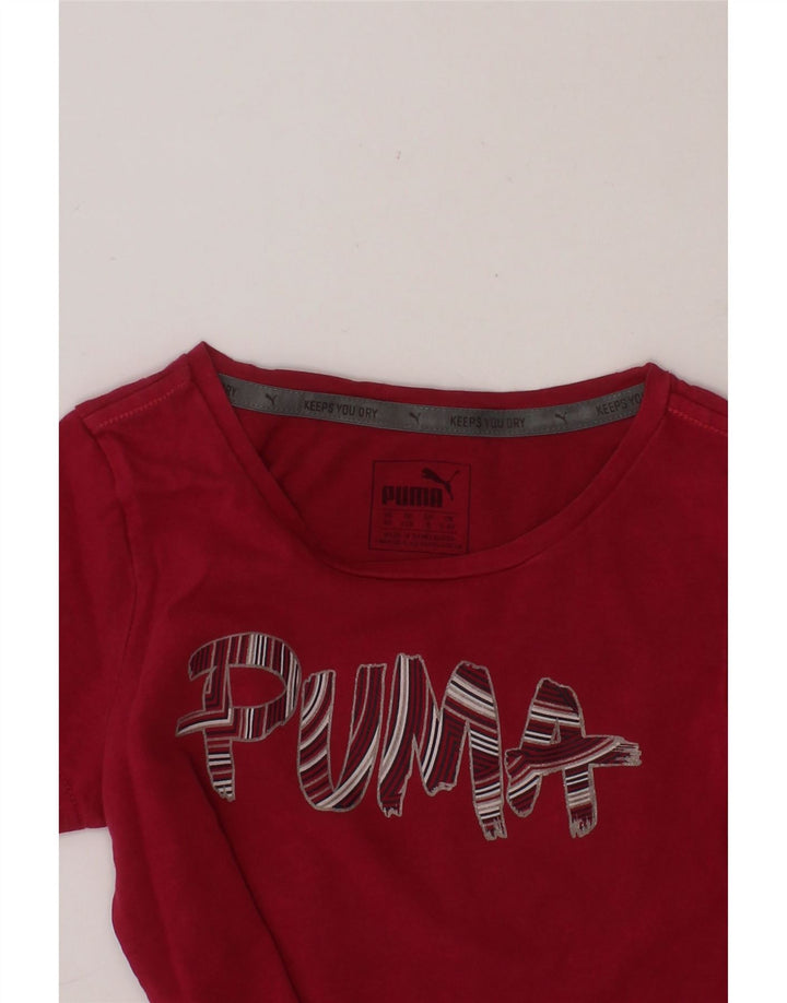 PUMA Boys Graphic T-Shirt Top 5-6 Years Burgundy Cotton Vintage Puma and Second-Hand Puma from Messina Hembry 
