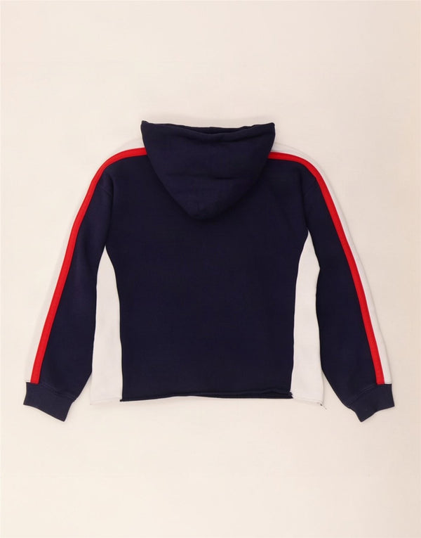 Suéter com capuz feminino Levi's UK 14 algodão colorblock azul marinho médio