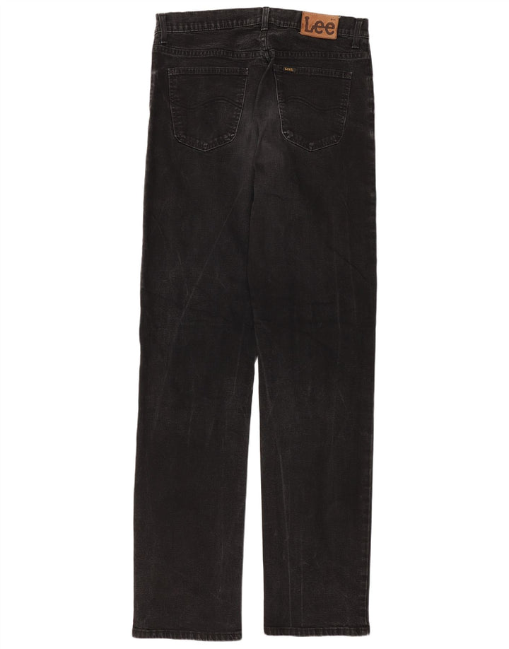 Lee Womens Brooklyn Straight Jeans W34 L36 Algodão Preto