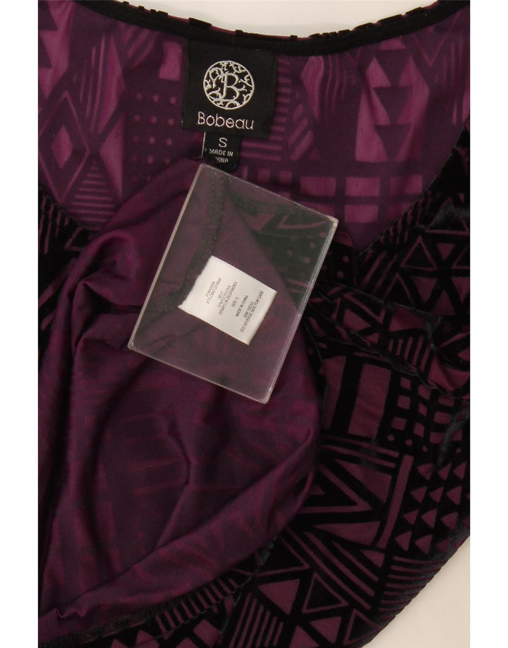 Blusa feminina Bobedu Top UK 10 poliéster geométrico roxo pequeno