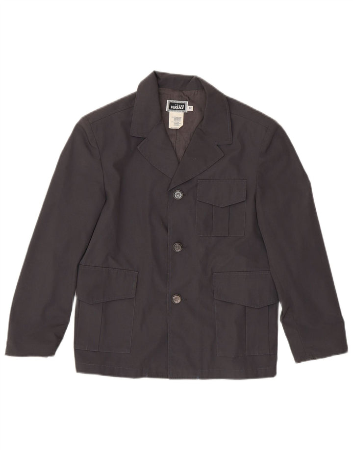 Jaqueta blazer de 3 botões Versace Boys 9-10 anos cinza poliéster
