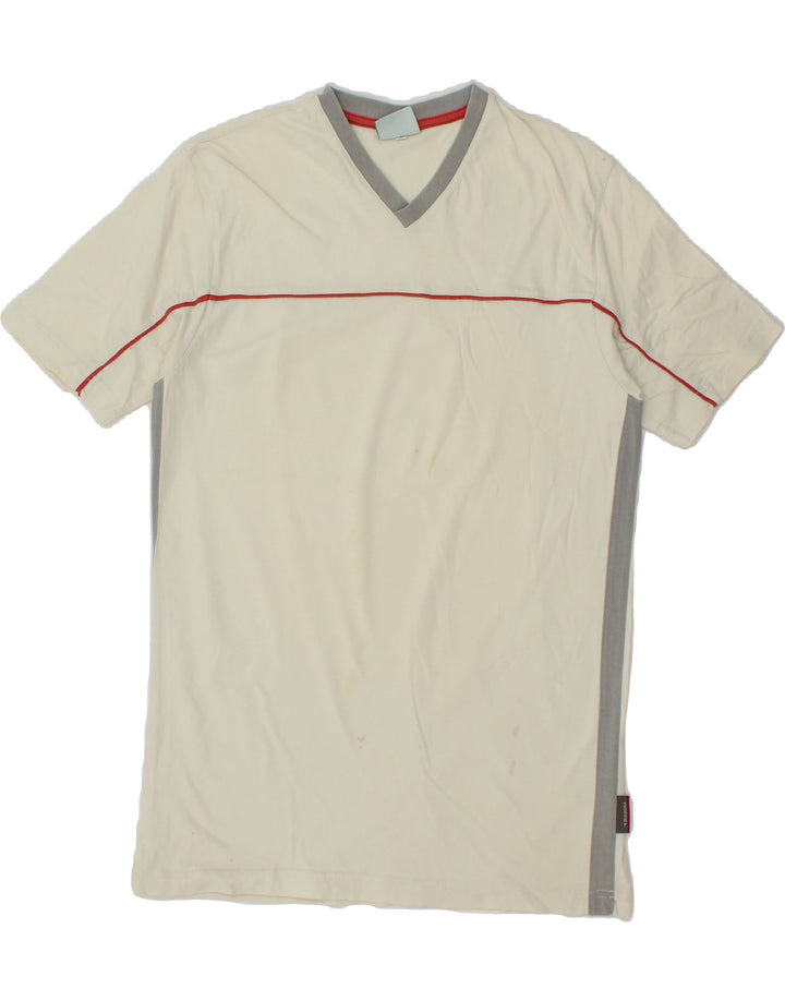 DIADORA Womens T-Shirt Top UK 14 Large Off White Cotton Vintage Diadora and Second-Hand Diadora from Messina Hembry 