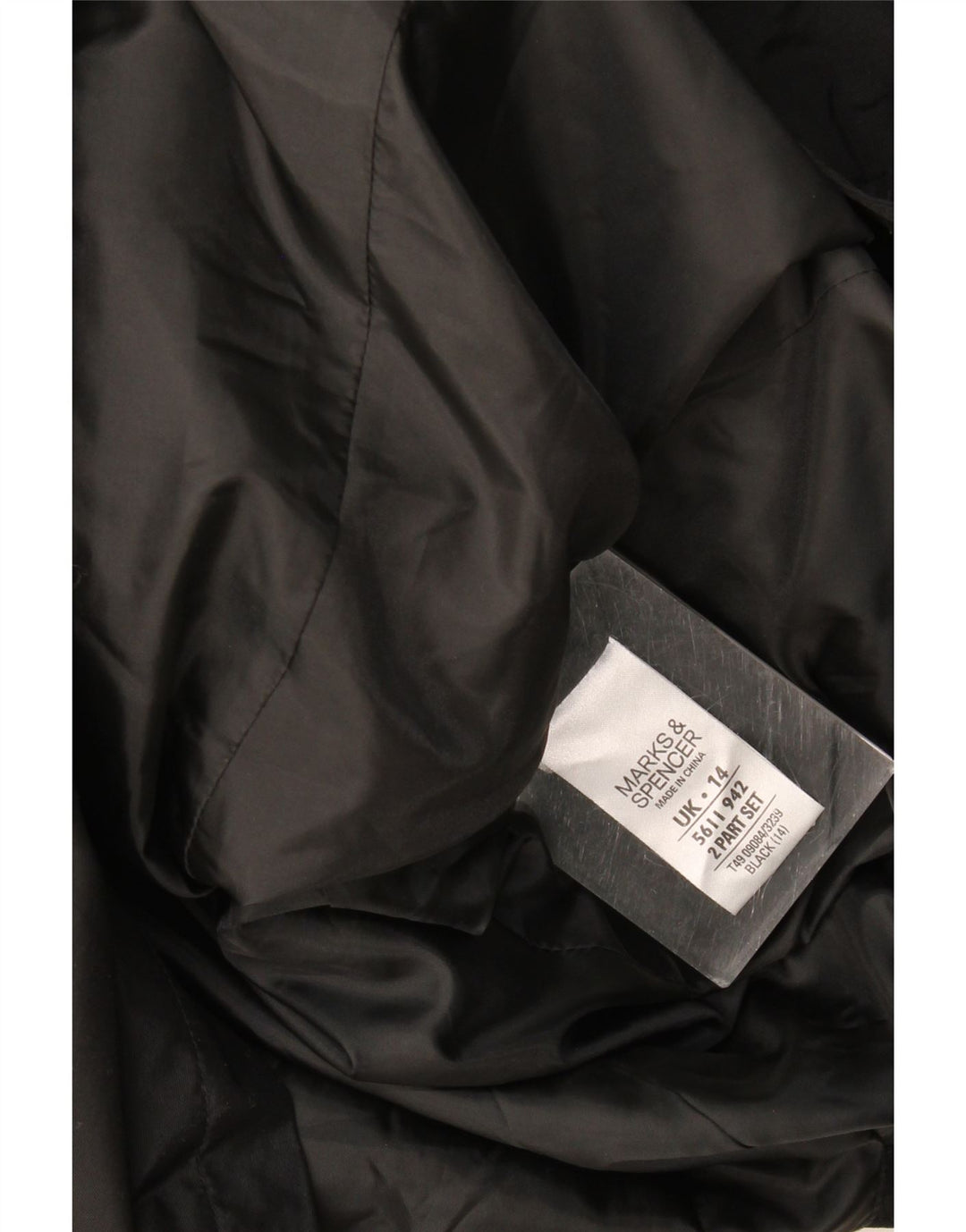 Casaco impermeável feminino Marks & Spencer Reino Unido 14 grande poliéster preto