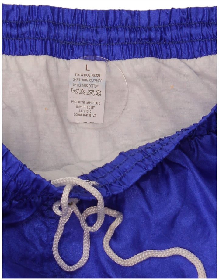 Calça de treino masculina vintage joggers grande azul colorblock poliamida