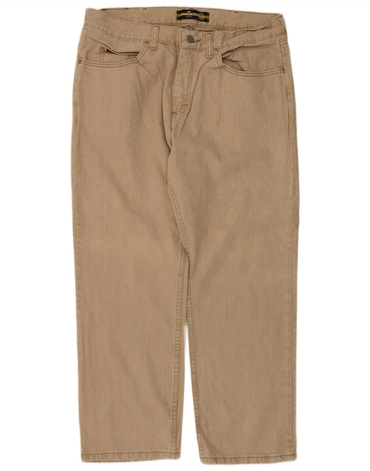 Calça jeans reta masculina LEE Regular Fit W36 L29 algodão bege