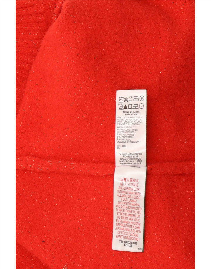 Suéter feminino Marks & Spencer com gola tartaruga Reino Unido 16 grande vermelho