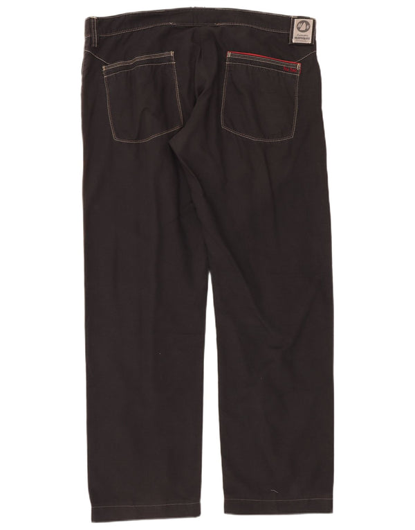 Murphy & Nye Mens Sailmakers Calças retas casuais W42 L34 algodão preto