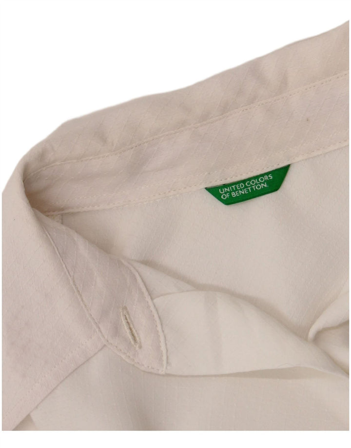 Camisa Benetton Mulher UK 12 Médio Branco