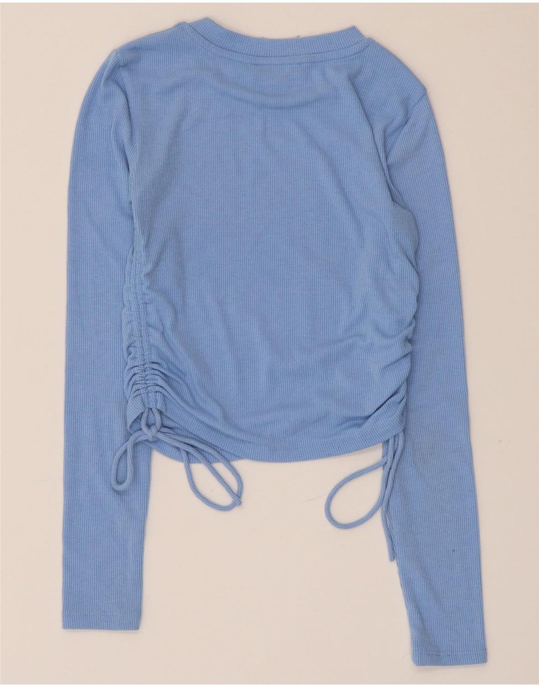 Zara Womens Crop Top Manga Longa Reino Unido 8 Pequeno Azul