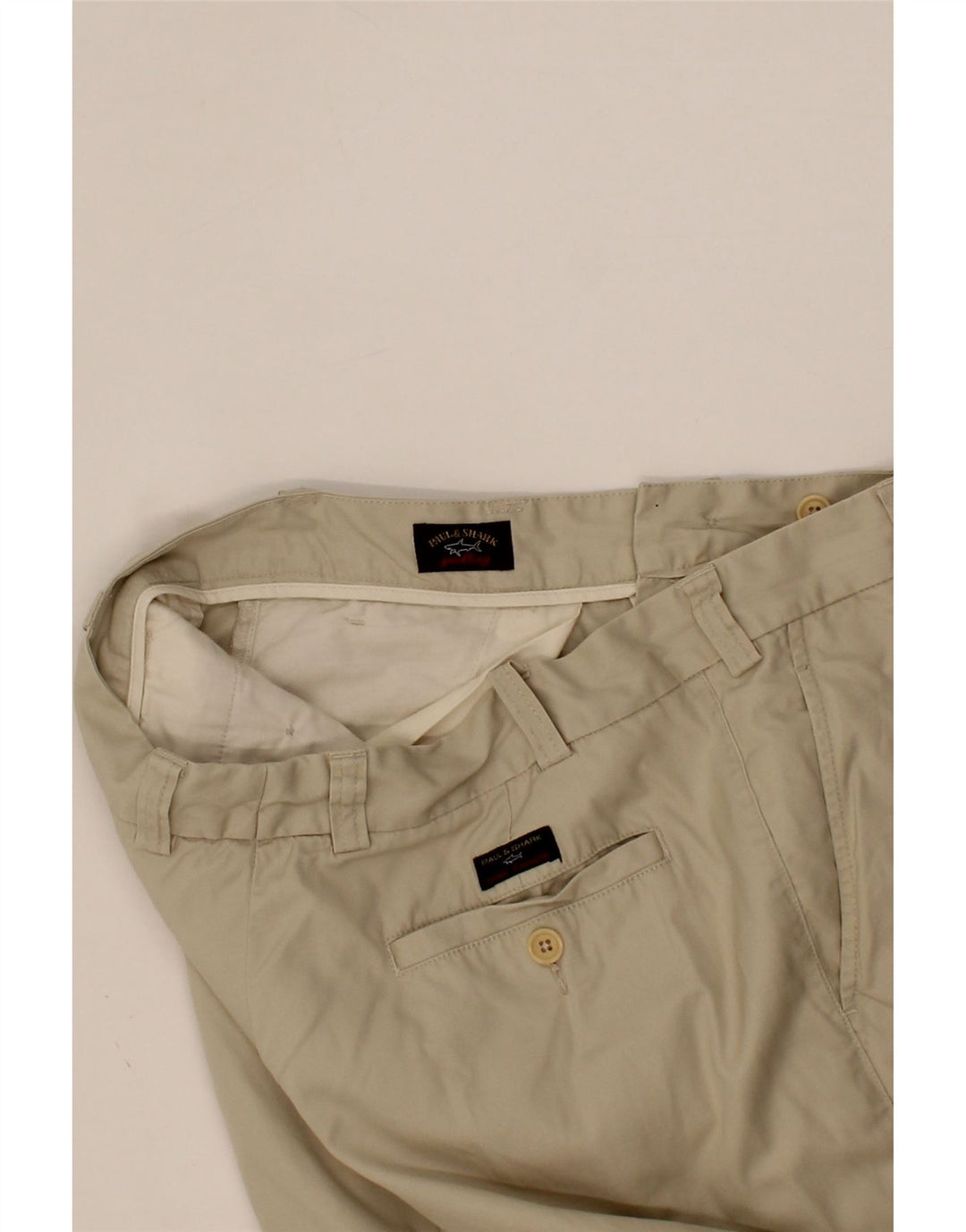 PAUL & SHARK Mens Straight Chino Trousers W34 L28 Beige Vintage Paul & Shark and Second-Hand Paul & Shark from Messina Hembry 