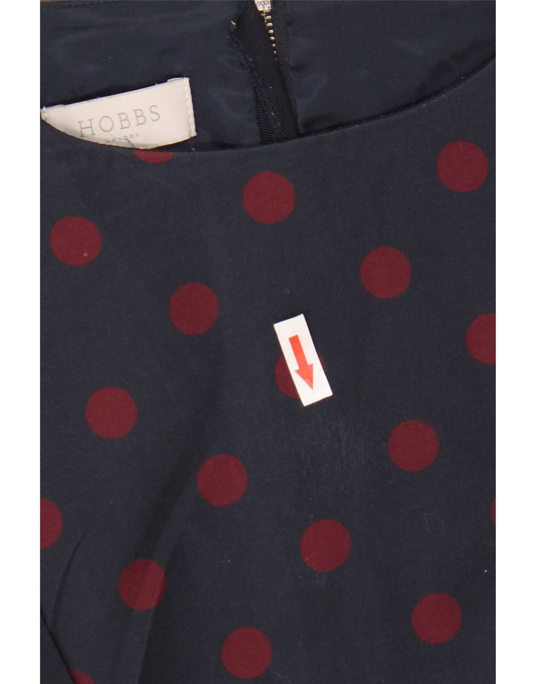 Vestido bainha feminino Hobbs UK 14 poliéster manchado azul marinho médio