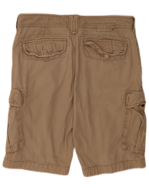 Shorts cargo masculino Fat Face W34 algodão bege grande