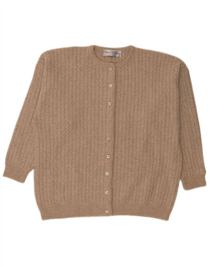 ST. Suéter cardigã feminino ANDREWS Reino Unido 18 XL bege angorá