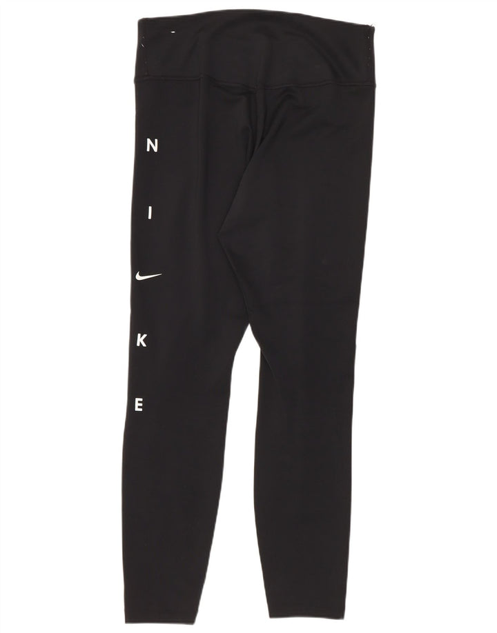 Nike Womens Graphic Leggings UK 10 Pequeno Poliéster Preto