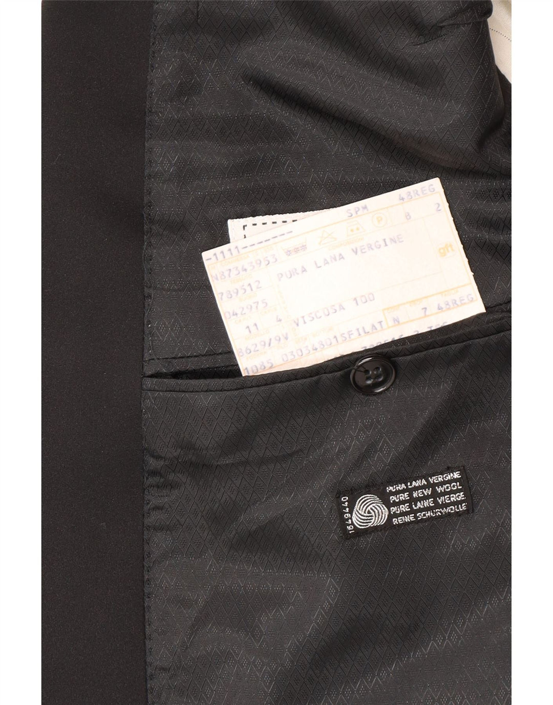 Jaqueta blazer masculina Profilo com peito duplo IT 48 lã virgem preta média