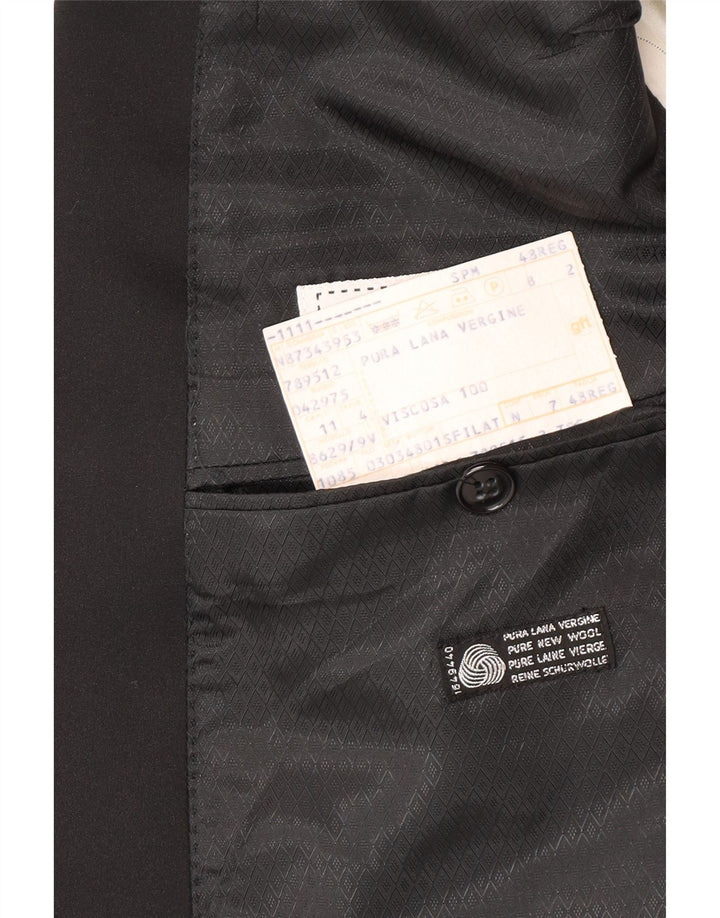Jaqueta blazer masculina Profilo com peito duplo IT 48 lã virgem preta média