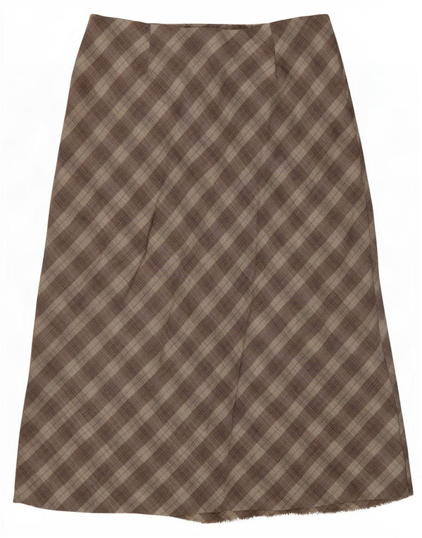 Elizabeth Ascot saia feminina evasê média W30 xadrez cinza