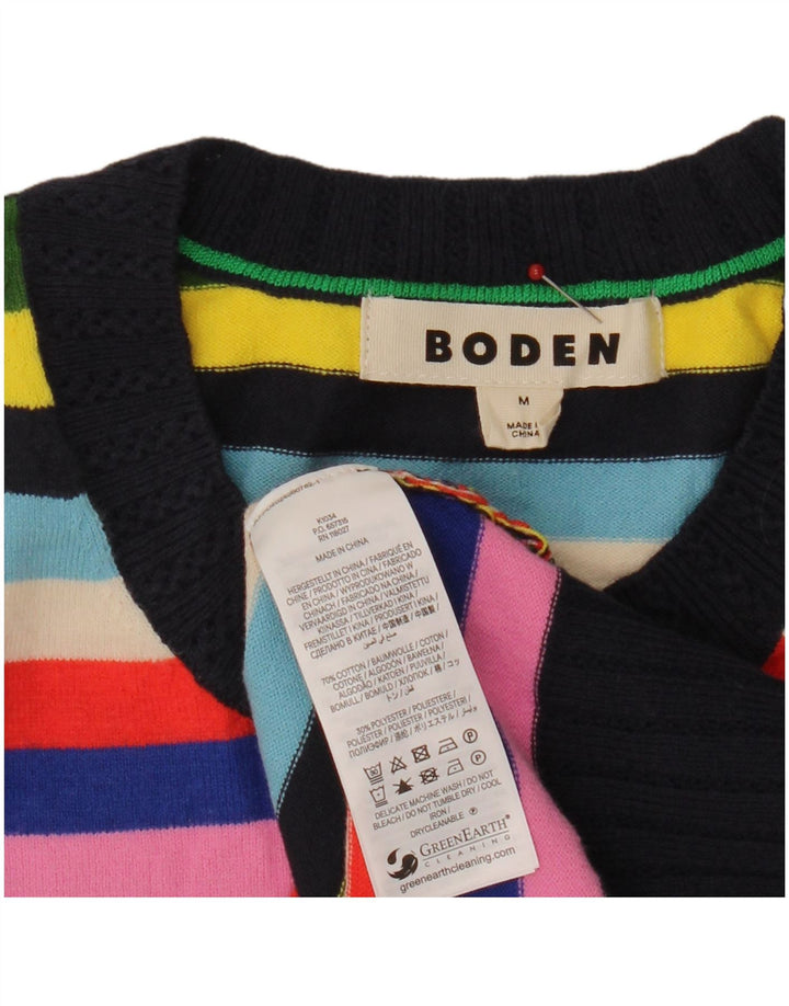 Suéter feminino Boden com gola redonda UK 14 listrado médio multicolorido