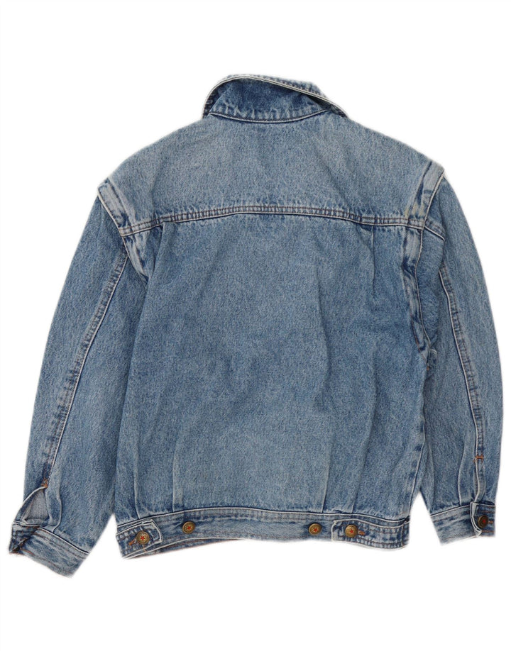 Jaqueta jeans gráfica Casucci para meninos 10-11 anos algodão azul