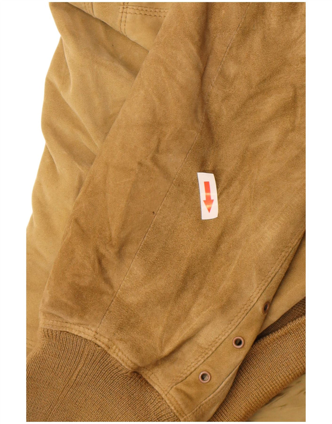 Gianni Versace Jaqueta bomber feminina de camurça com ajuste solto Reino Unido 38 Médio Bege