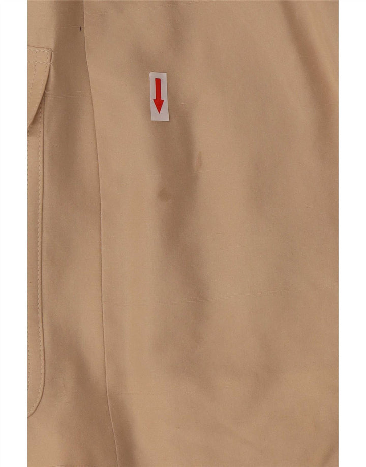 Jaqueta blazer feminina Max Mara com 2 botões Reino Unido 12 seda bege médio