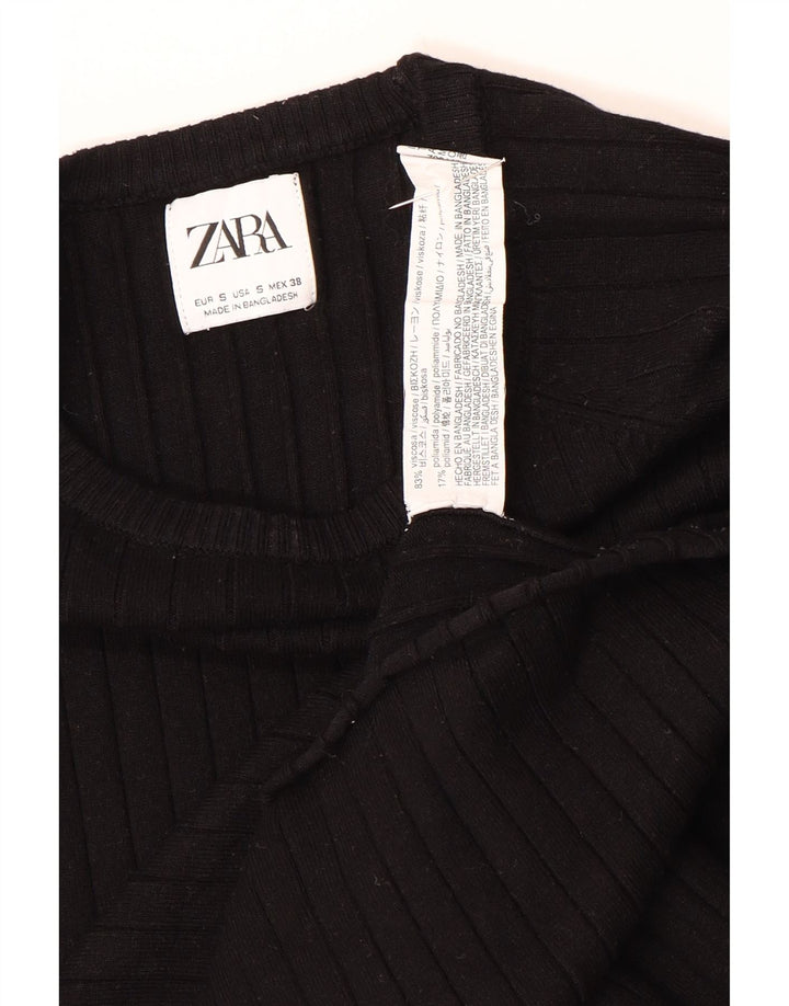 Suéter masculino Zara com gola canoa e viscose preta pequena