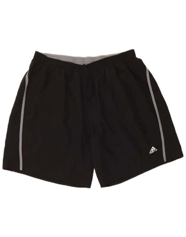 Shorts esportivos masculinos Adidas grande poliéster preto