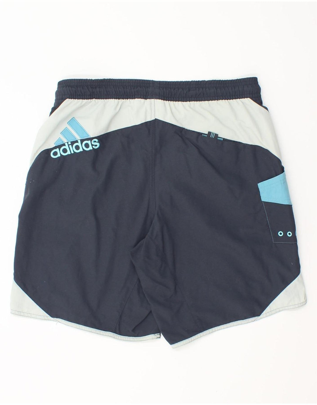 Shorts de natação masculino Adidas pequeno azul marinho Colourblock poliamida