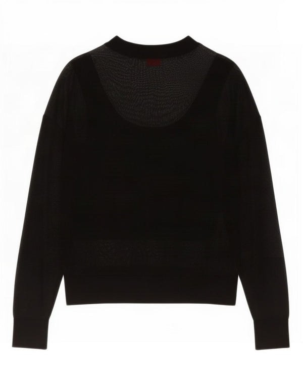 Hugo Boss Top feminino de manga comprida UK 14 médio preto