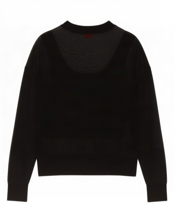 Hugo Boss Top feminino de manga comprida UK 14 médio preto