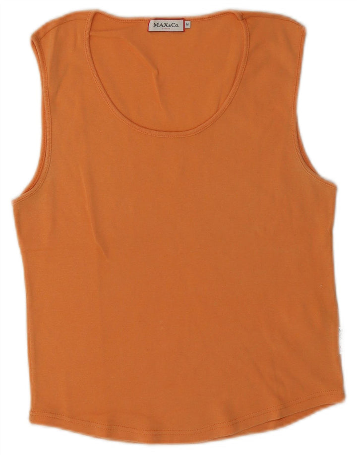 Colete feminino Max & Co. Top UK 12 algodão laranja médio