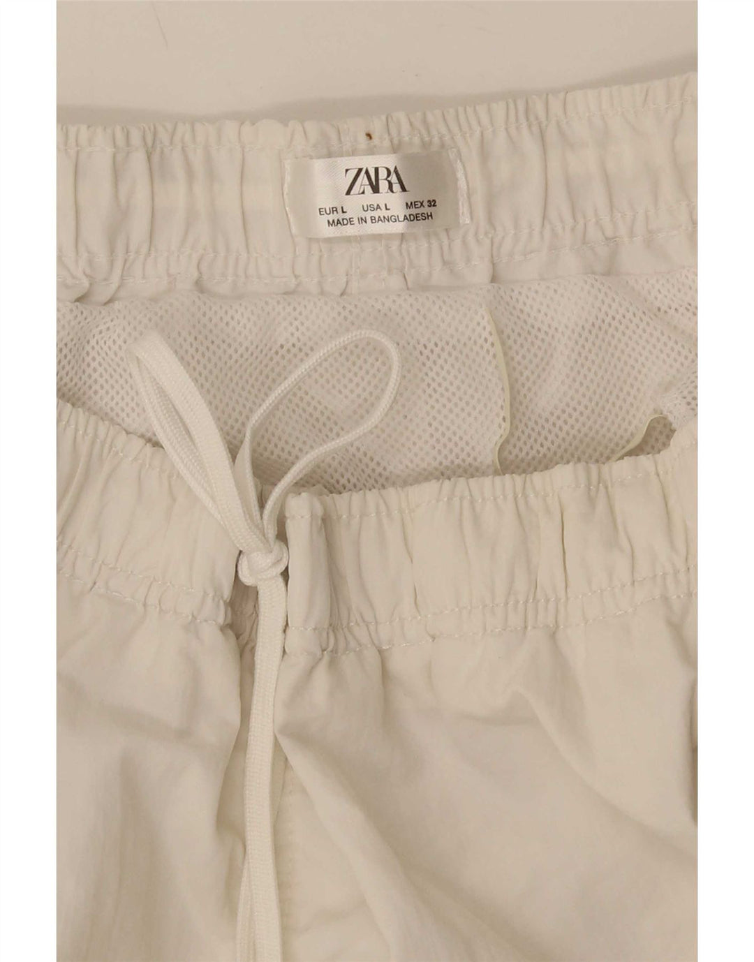 Zara Shorts de banho masculino grande poliéster branco
