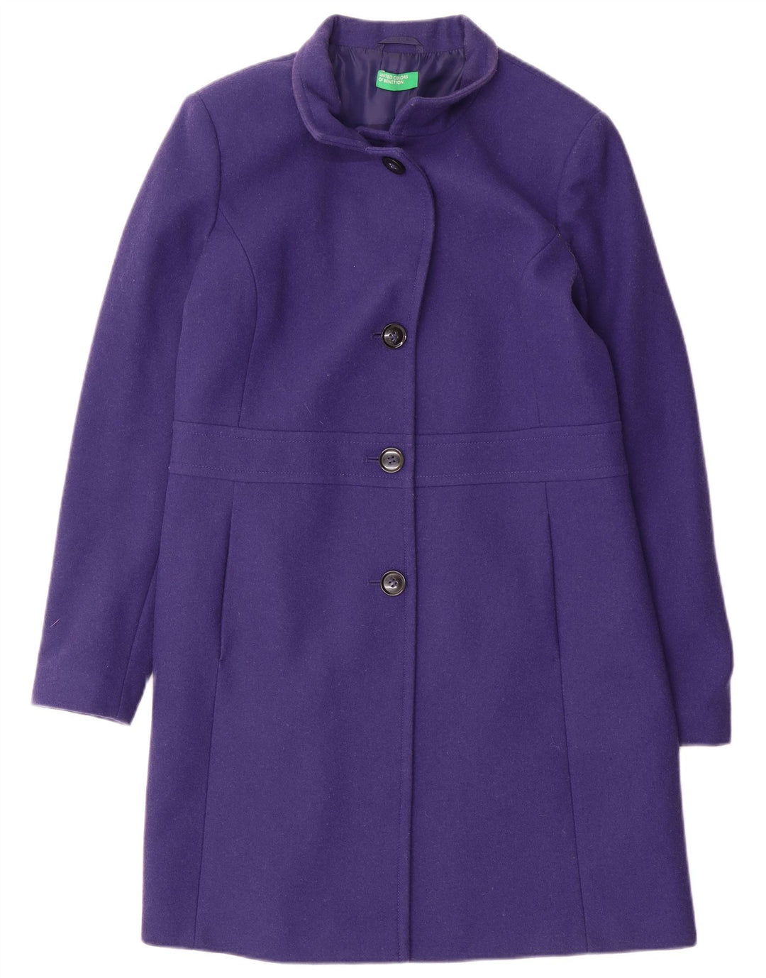 Sobretudo feminino Benetton UK 14 grande lã roxa