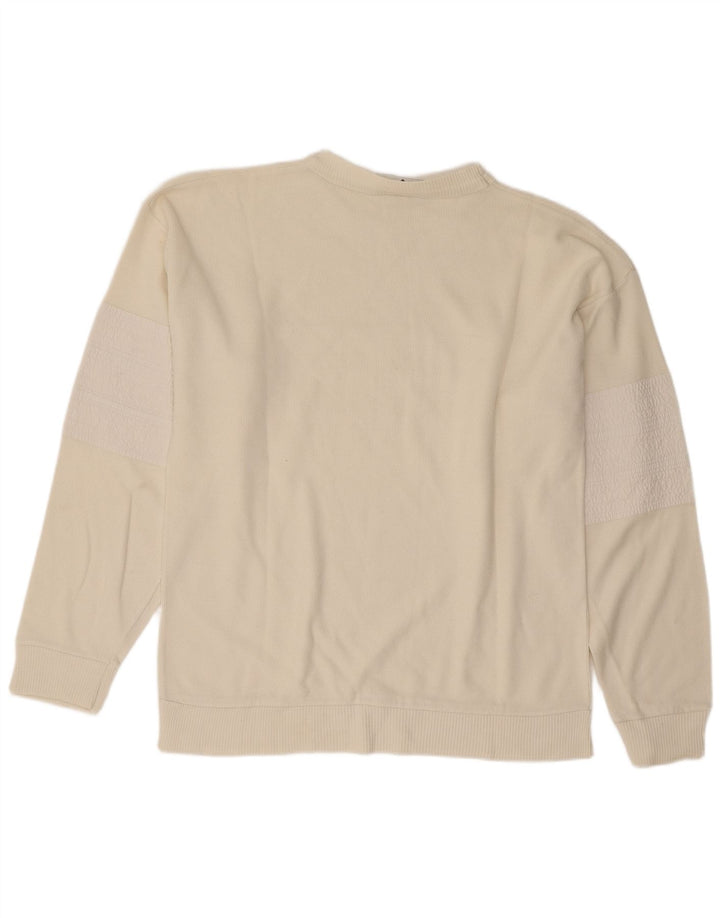 Moletom gráfico masculino vintage Jumper médio algodão branco