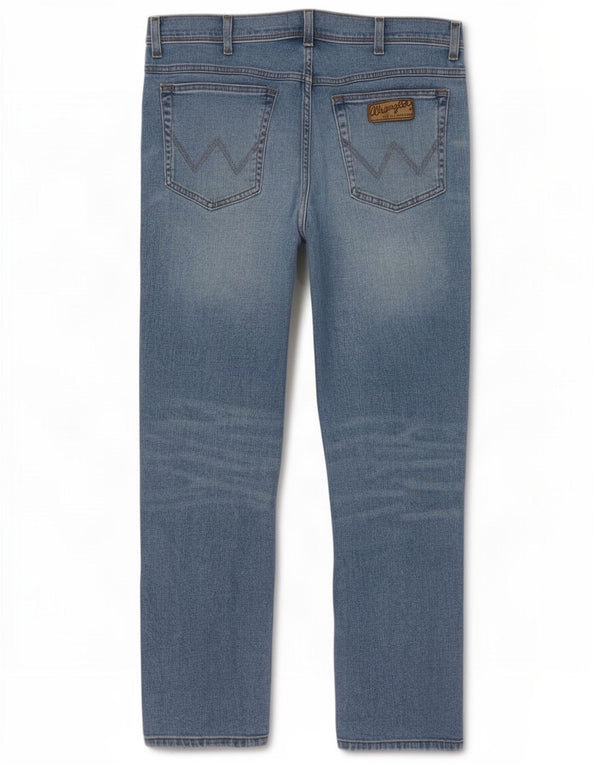 Wrangler Masculino Texas Stretch Straight Jeans W38 L30 Azul Algodão