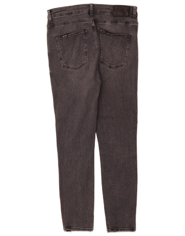 Calça jeans skinny feminina Zara cintura alta EU 42 grande W32 L27 cinza