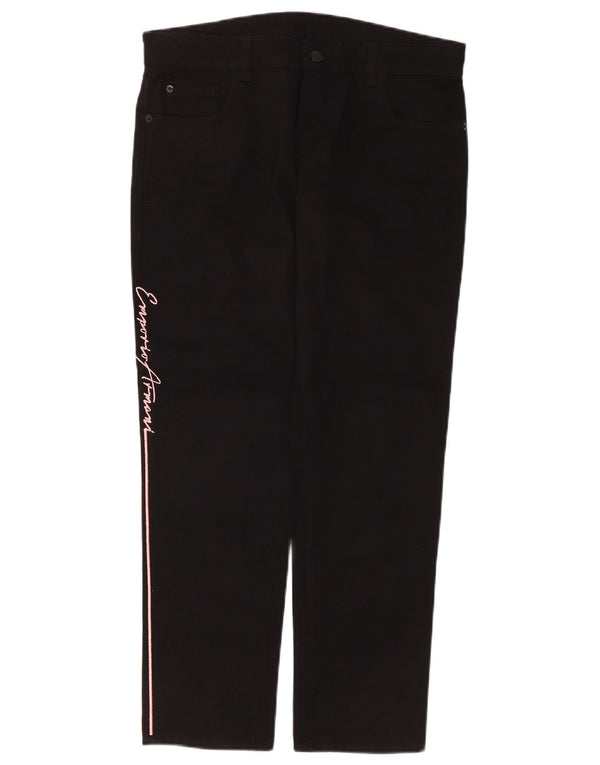 Jeans Emporio Armani feminino gráfico slim W29 L28 algodão preto