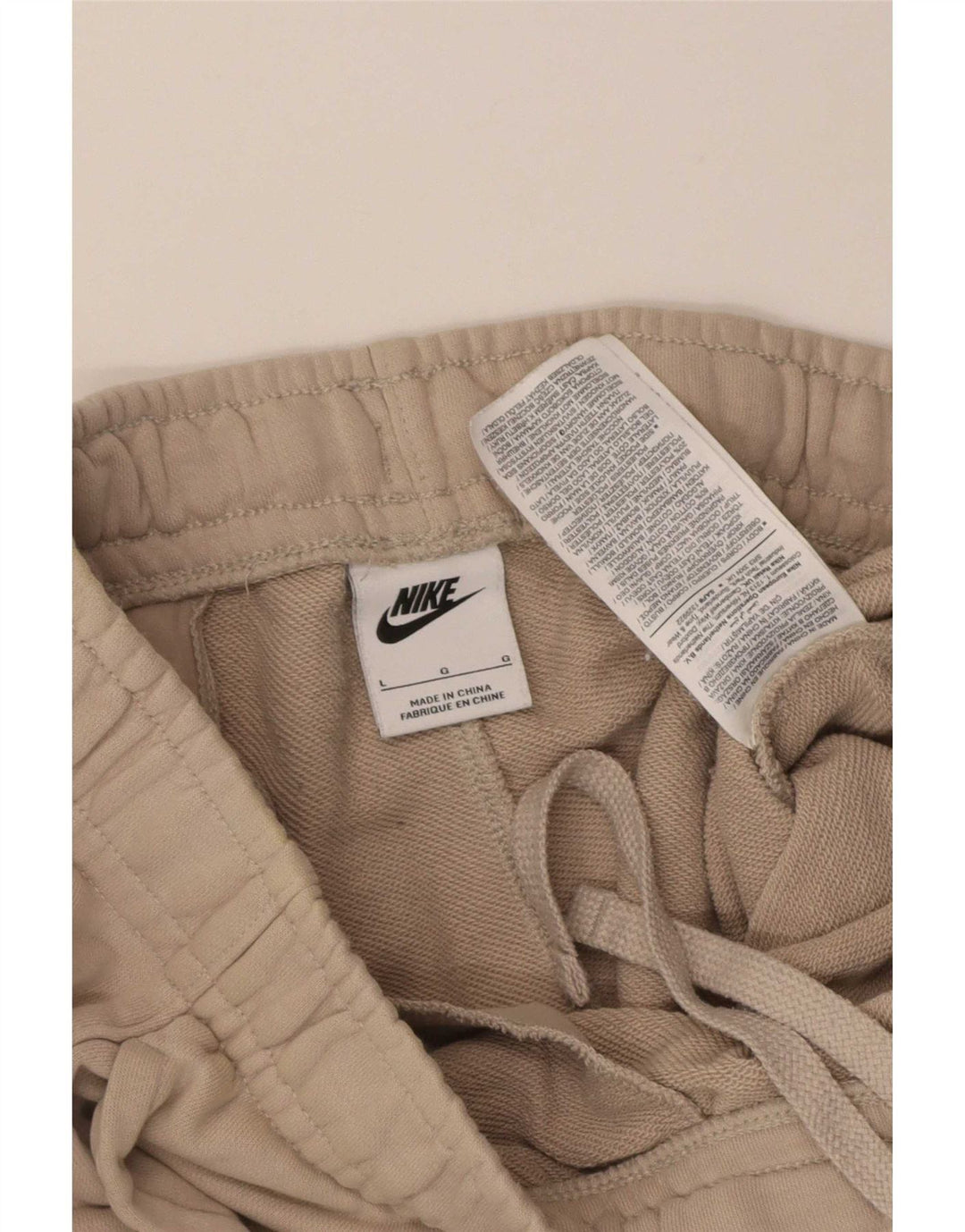 Calça de treino masculina Nike joggers grande algodão bege
