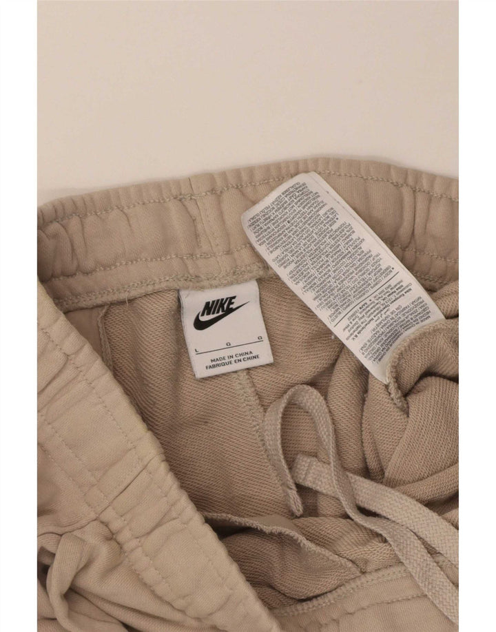 Calça de treino masculina Nike joggers grande algodão bege