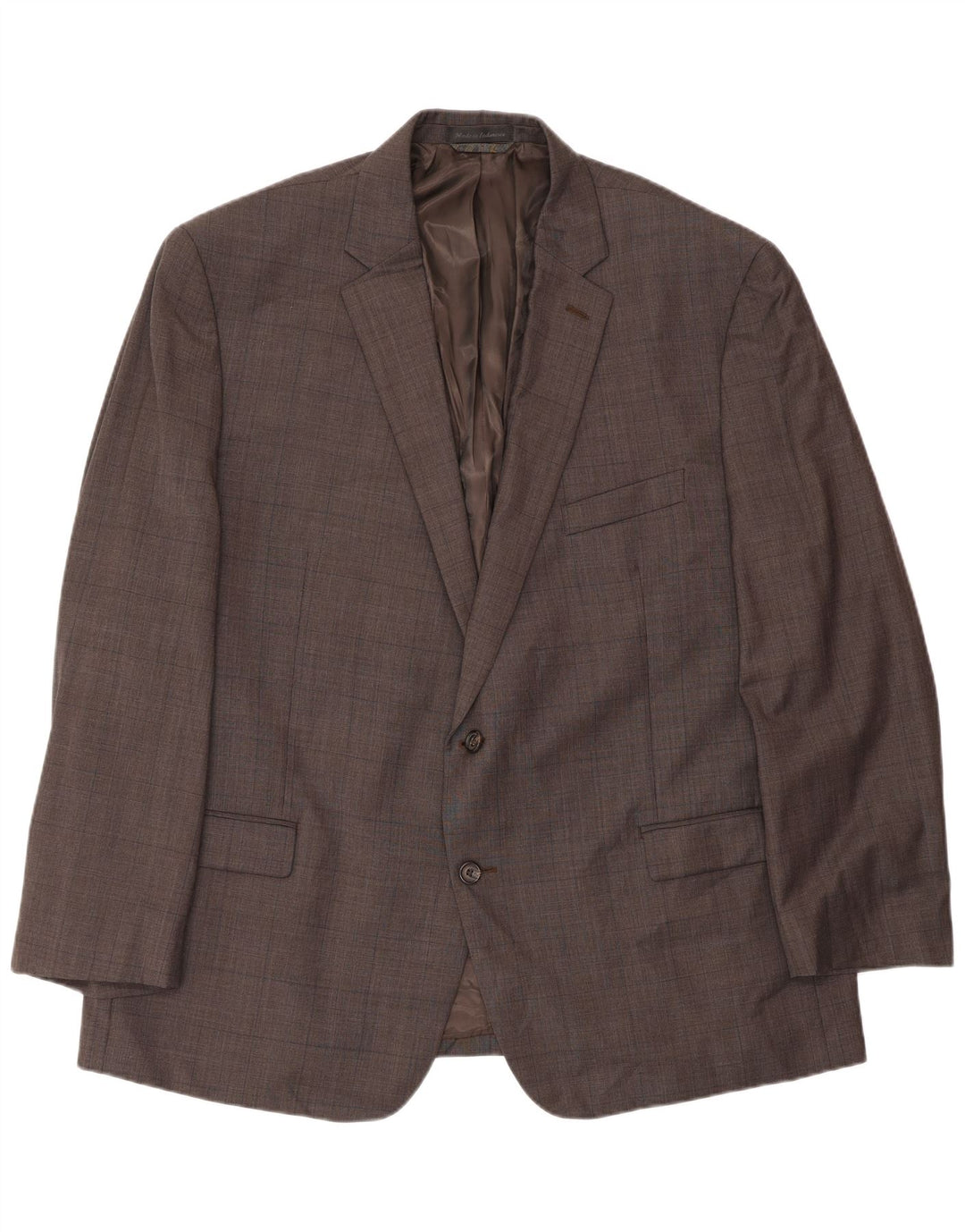 Ralph Lauren Jaqueta blazer masculina de 2 botões Reino Unido 48 3XL lã xadrez marrom