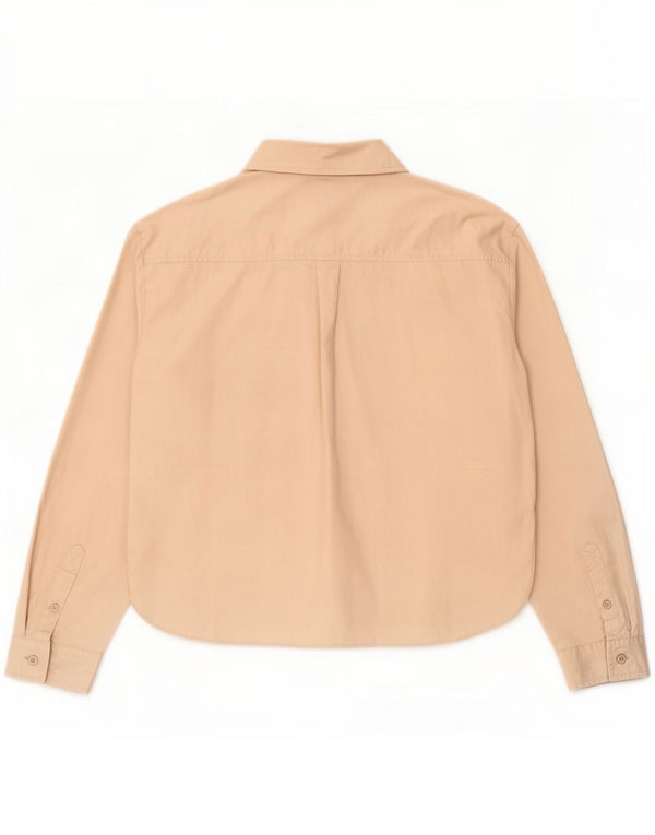 Camisa feminina Zara UK 14 algodão bege médio