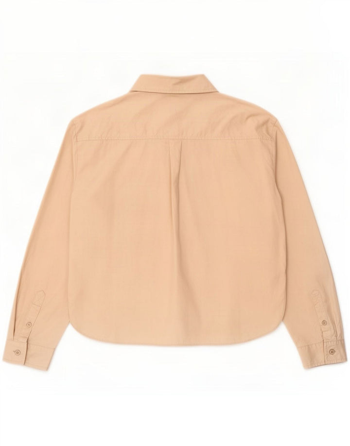 Camisa feminina Zara UK 14 algodão bege médio