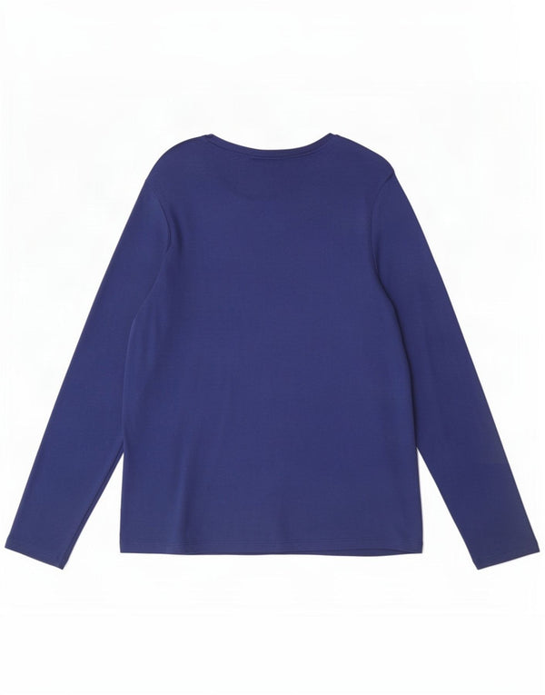 Top gráfico feminino Marks & Spencer manga comprida Reino Unido 22 3XL azul marinho floral