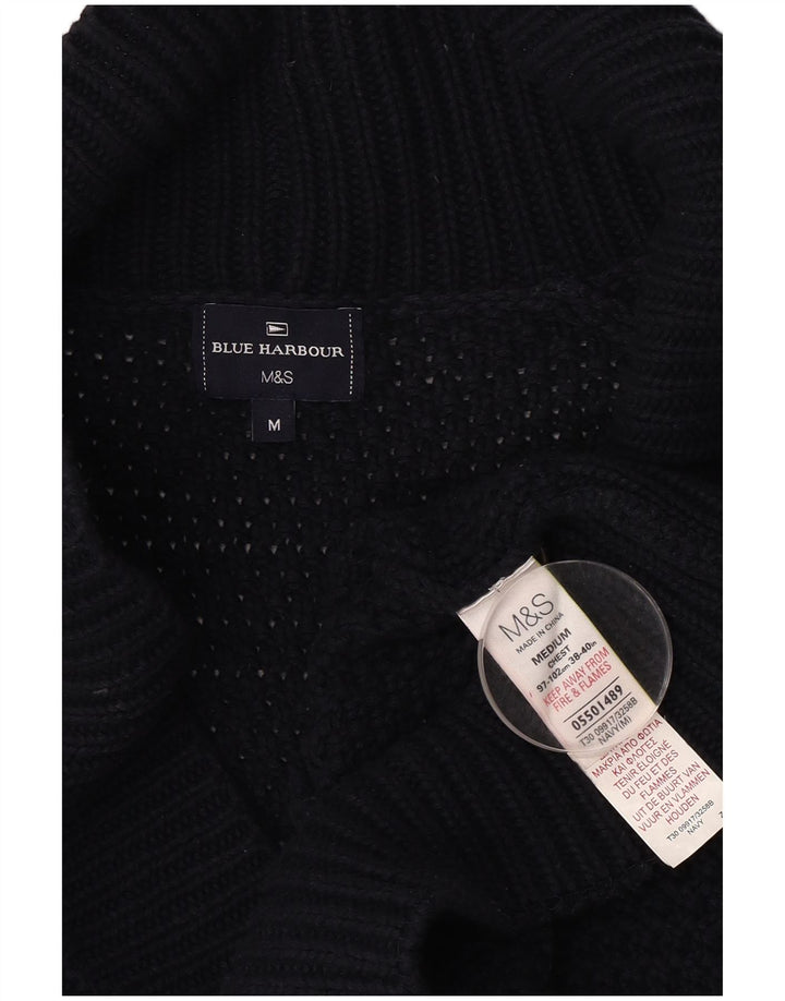 Suéter cardigã masculino MARKS & SPENCER algodão azul marinho médio