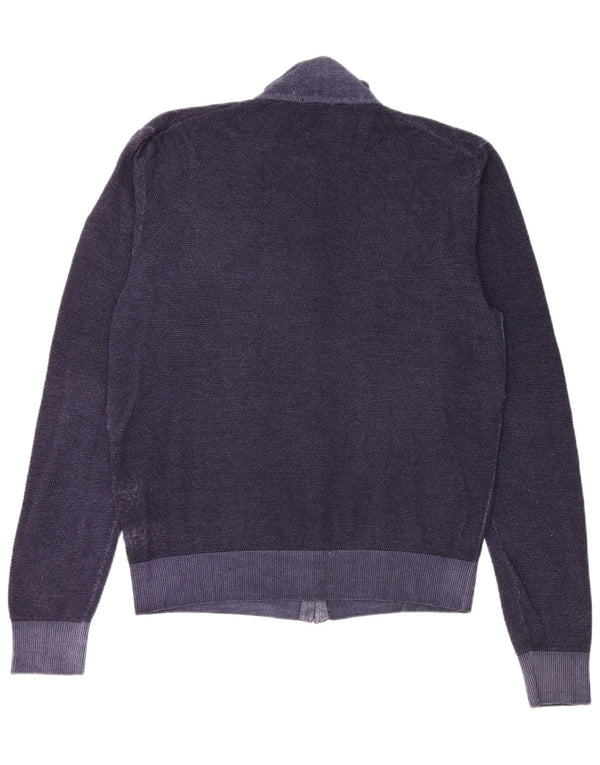 Suéter cardigã feminino Sun68 Reino Unido 20 2XL lã azul marinho