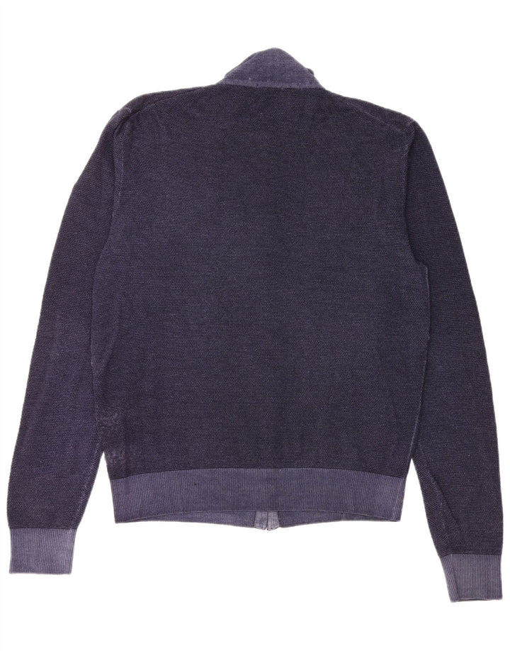 Suéter cardigã feminino Sun68 Reino Unido 20 2XL lã azul marinho